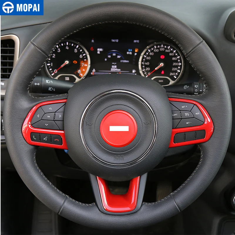 MOPAI интерьерные наклейки для Jeep Renegade 2015 + панель украшения рулевого колеса