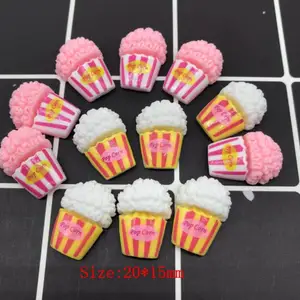 cute popcorn resin decoration crafts kawaii flatback cabochon scrapbook diy phone miniature dolls accessories wholesale free global shipping
