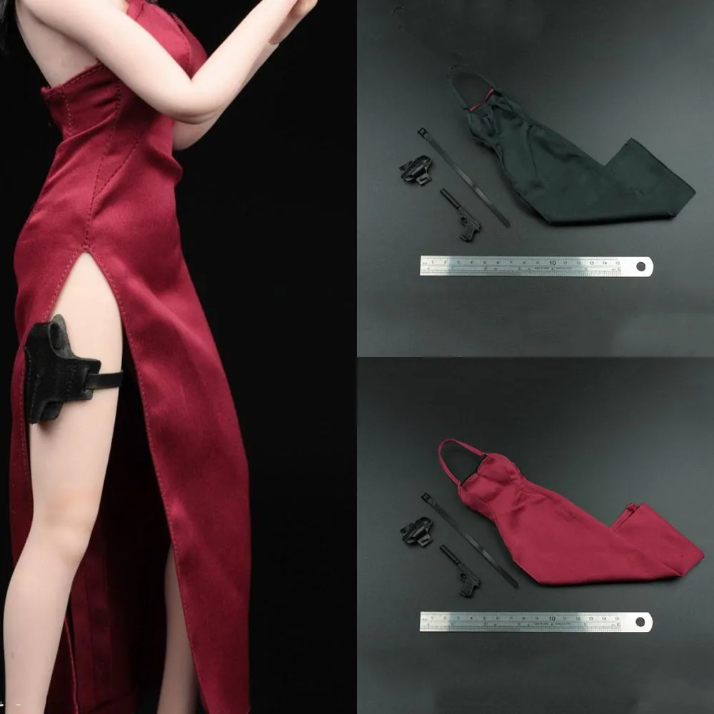 

AFS A003 1/6 Scale Sexy Halter Women's Dress Killer Ada wong Cheongsam Suit Split Dress fit 12 inches Body