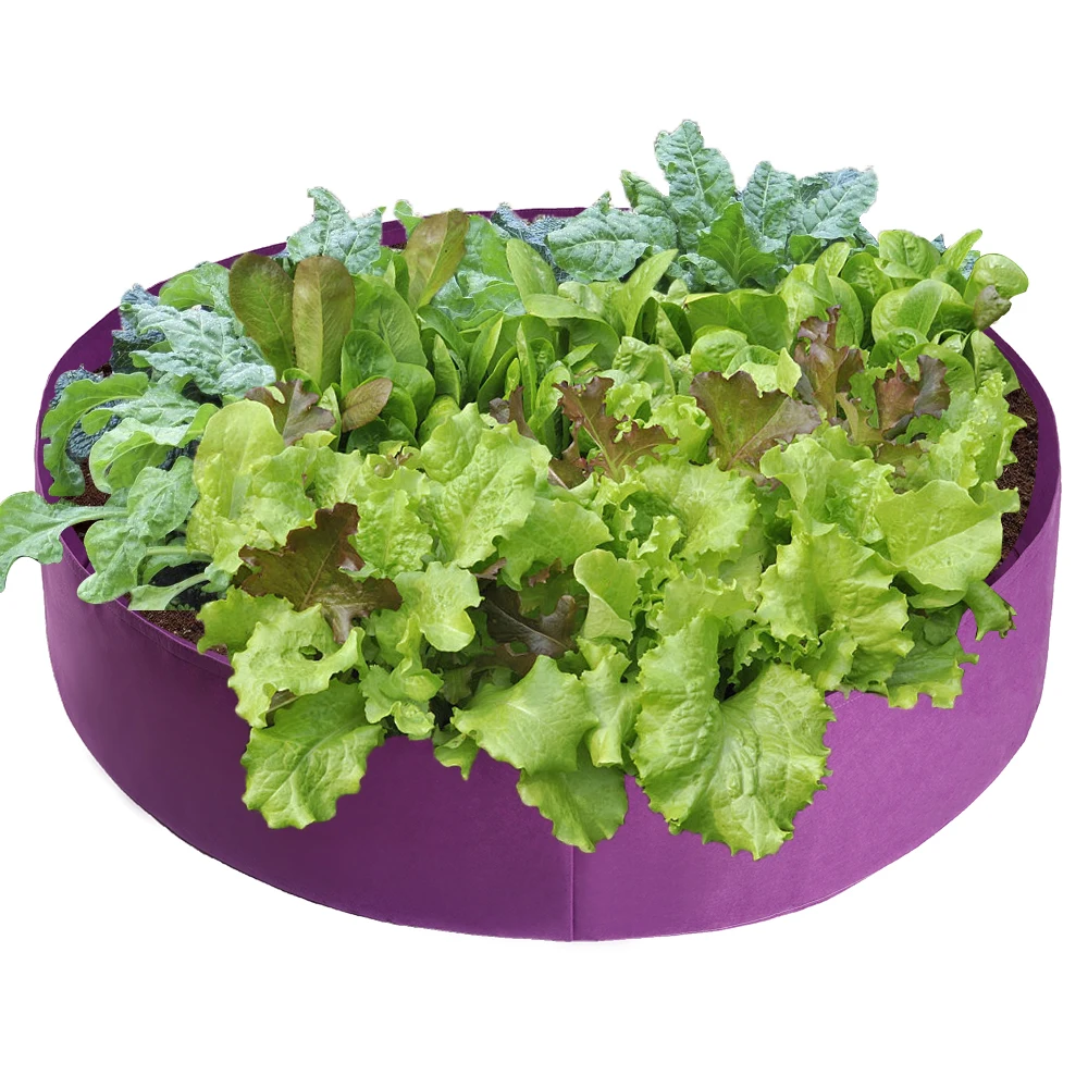 

Felt Fabric Raised Garden Bed 50 Gallons Round Planting Container Grow Bags Breathable Fabric Planter Pot for Plants Nursery Pot
