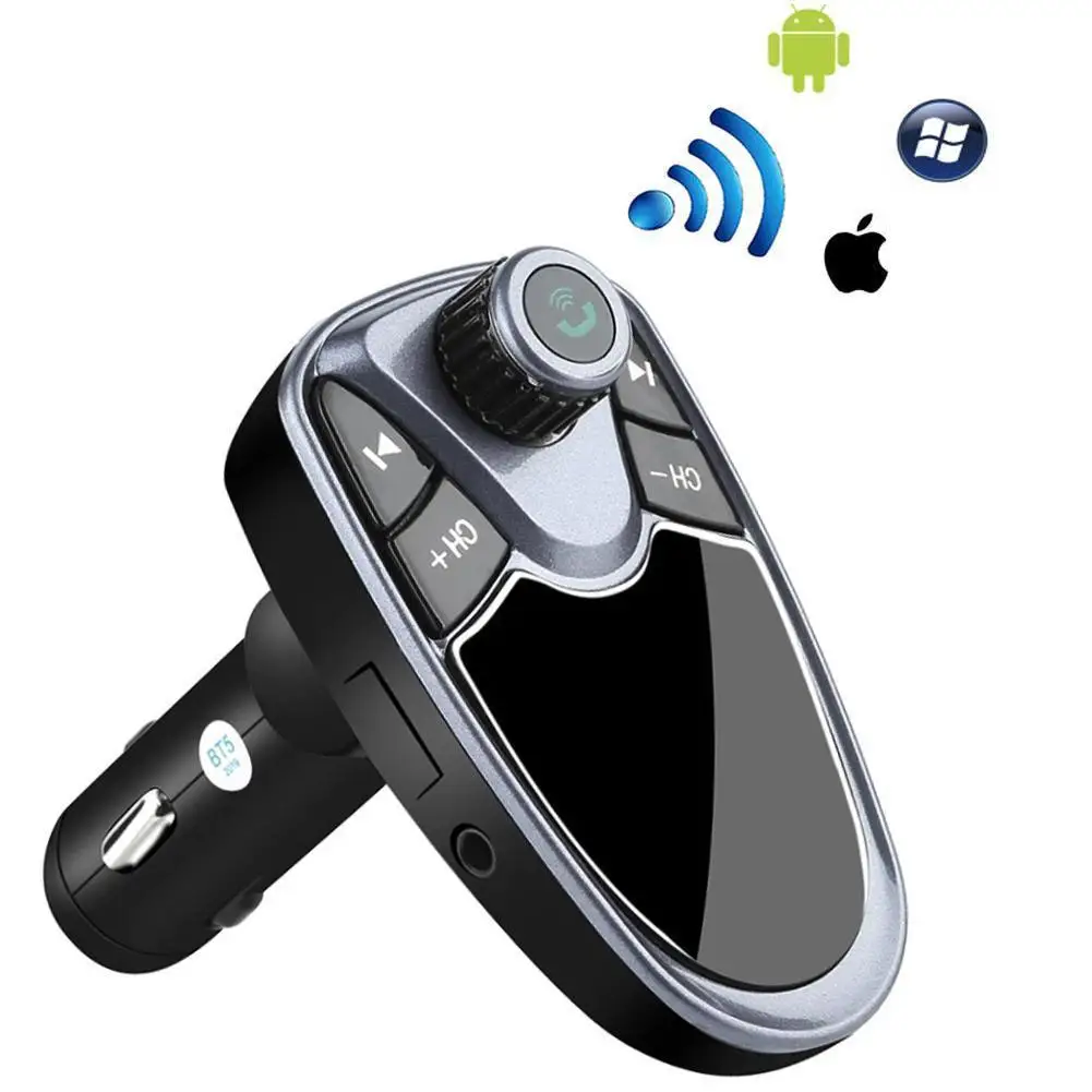 Car Bluetooth Wireless FM Transmitter Kit MP3 Player Radio Adapter USB Charger Support TF Card Flash Drive