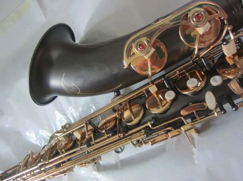 Профессиональный новый тенор саксофон матовый черный золотой ключ мундштук