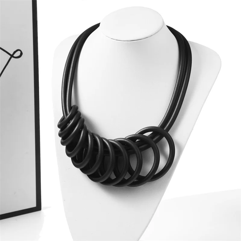 

New Designer Handmade Women Necklace Hiphop/Rock Style Black Silicone Choker Necklace Unique Clothes Accessories Vintage Jewelry