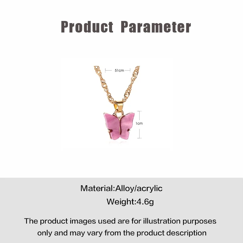 

Cute Butterfly Pendant Necklace for Women Cocktail Party Statement Necklace Steet Style Korean Fashion Necklace Jewelry Gifts