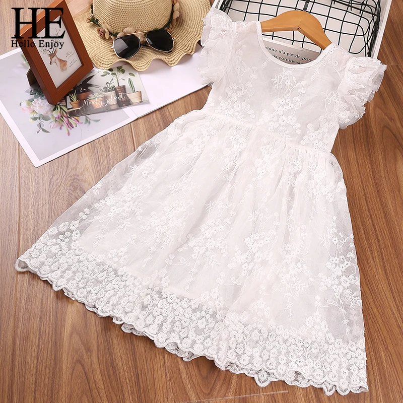 HE Hello Enjoy/Летняя кружевная Детская одежда Детские платья принцессы для девочек