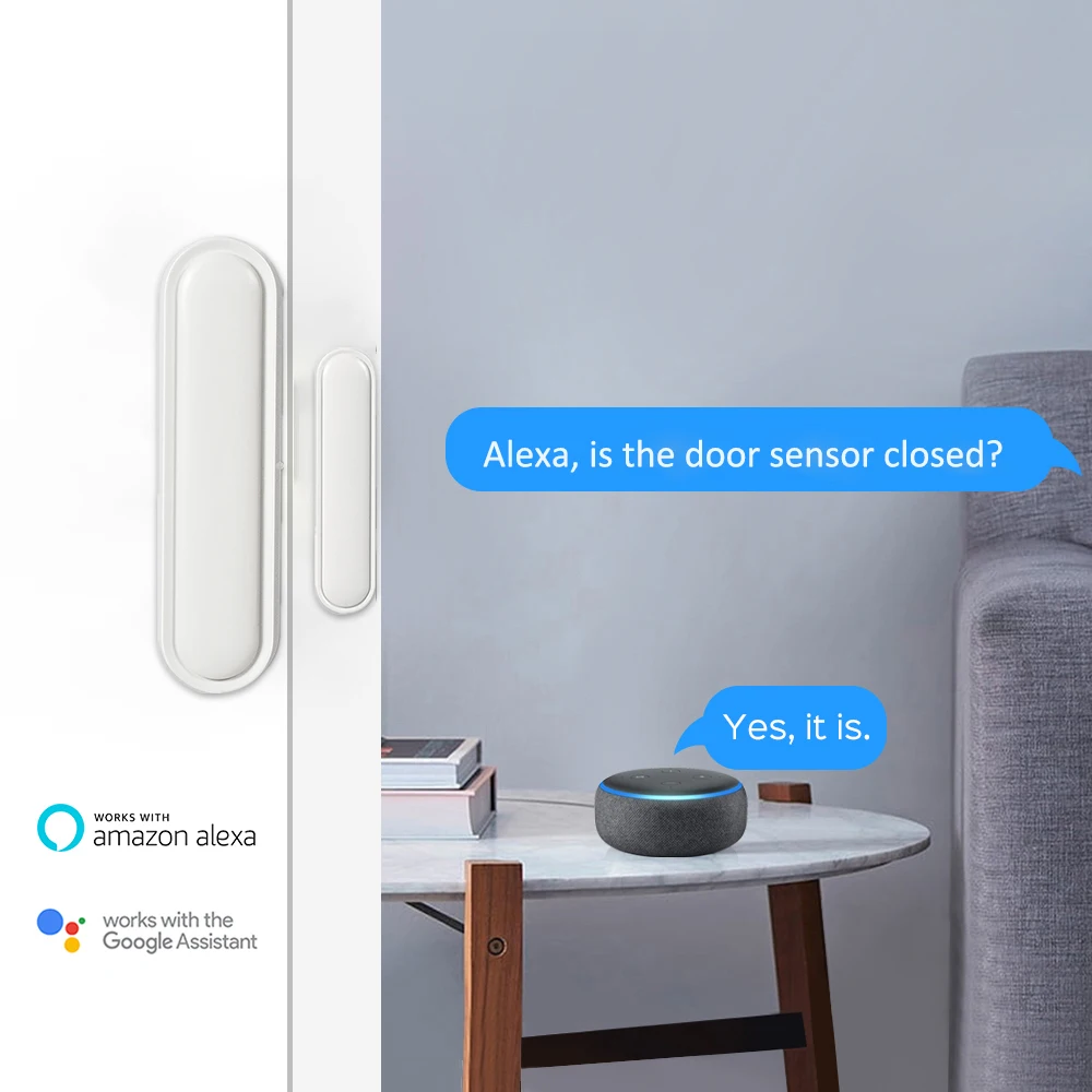 

Smart Home Wireless Alarm Security System Tuya WiFi Door Sensor Window Contact Detector Support Alexa Google Home Smart Sensor
