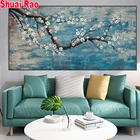 Алмазная живопись с большими цветами, 5d картина стразы, Алмазная мозаика, цветение сливы, вышивка крестиком, украшение для дома