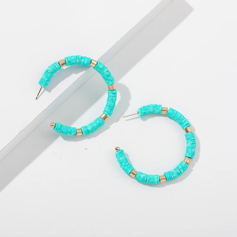 В богемном стиле цветная Полимерная глина Heishi бусинки свисающие серьги для