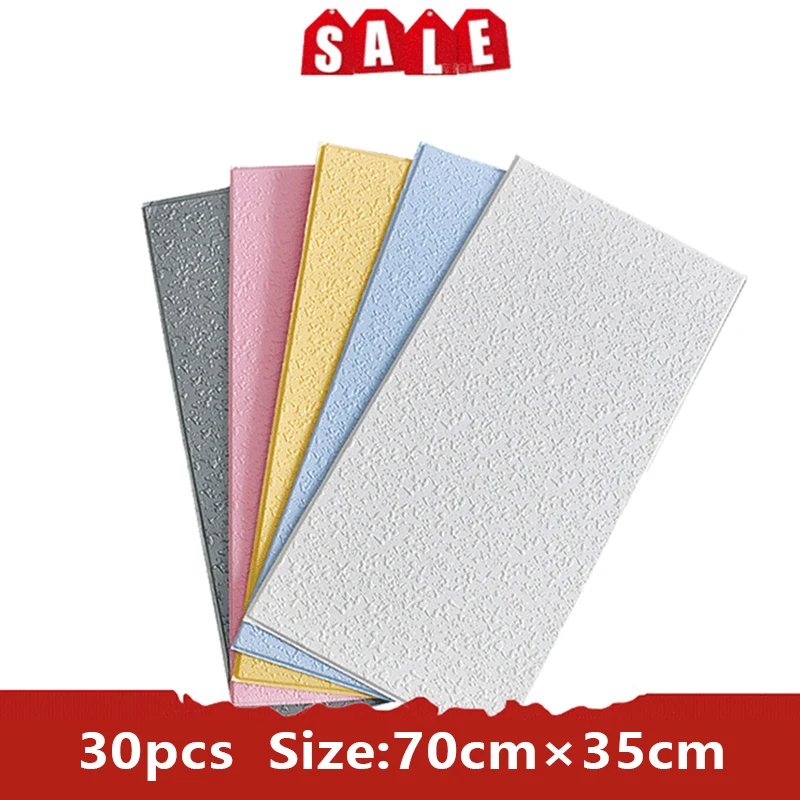 

30PCS 70*35cm New Design 3D Wallpaper Wall 3D Wall Panel Bedroom Waterproof Foam Self-Adhesive Panels Room Decor Living
