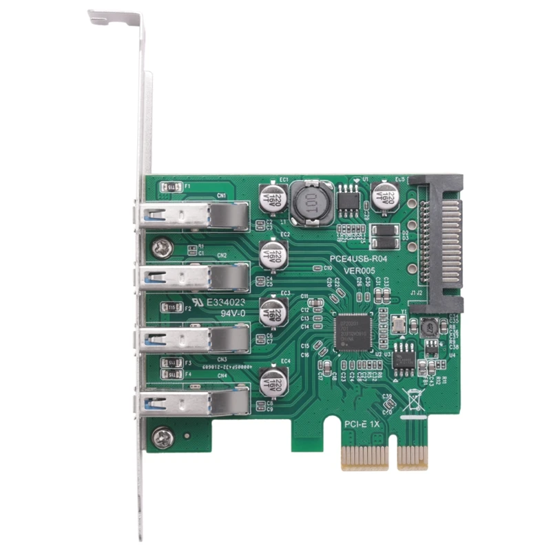 

Low Profile 4 Ports Pci-E To Usb 3.0 Hub Pci Express Expansion Card Adapter 5Gbps For Motherboard