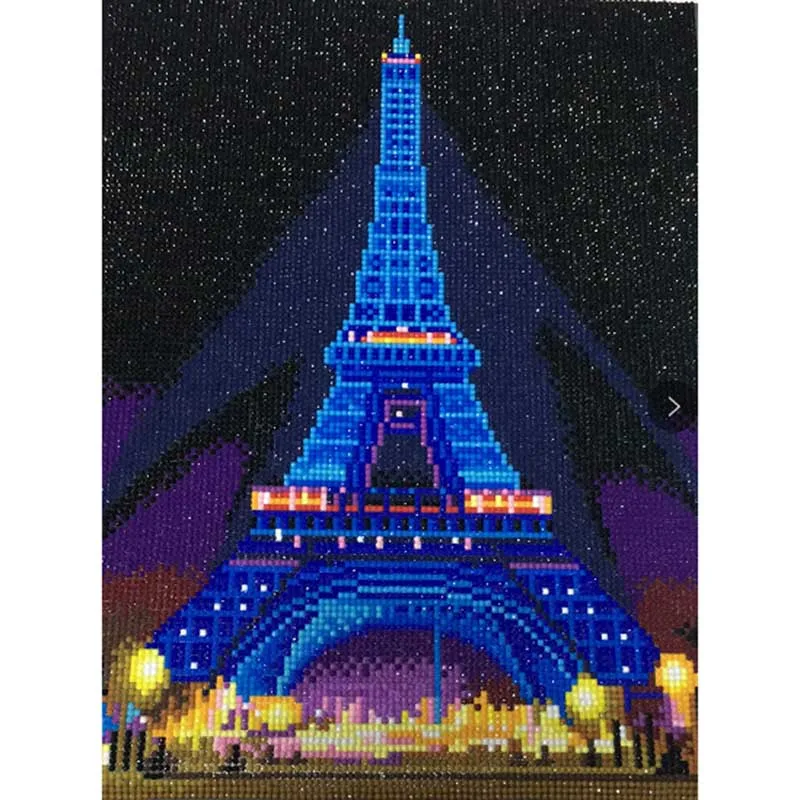 DIY полный дрель светодиодный алмаз PaintingThe замок башня горный хрусталь вышивка