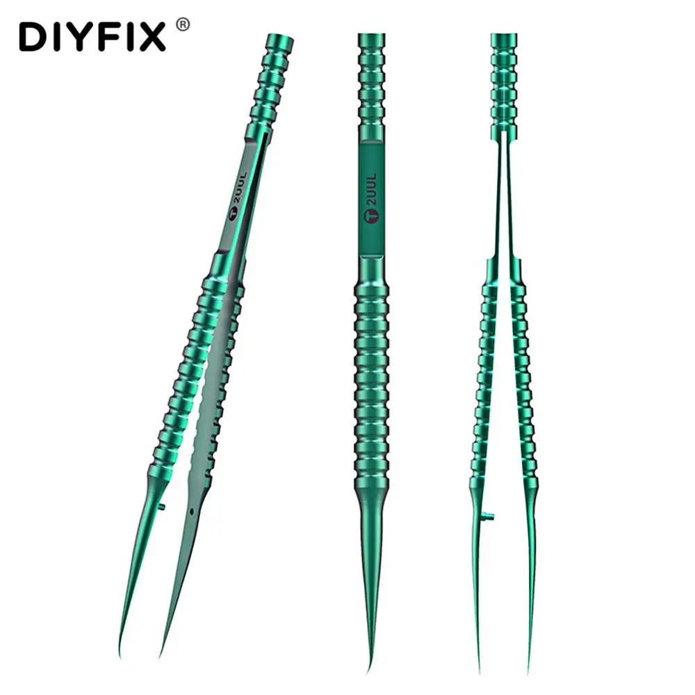 Пинцет DIYFIX 2UUL изогнутый прямой из титанового сплава для прецизионной