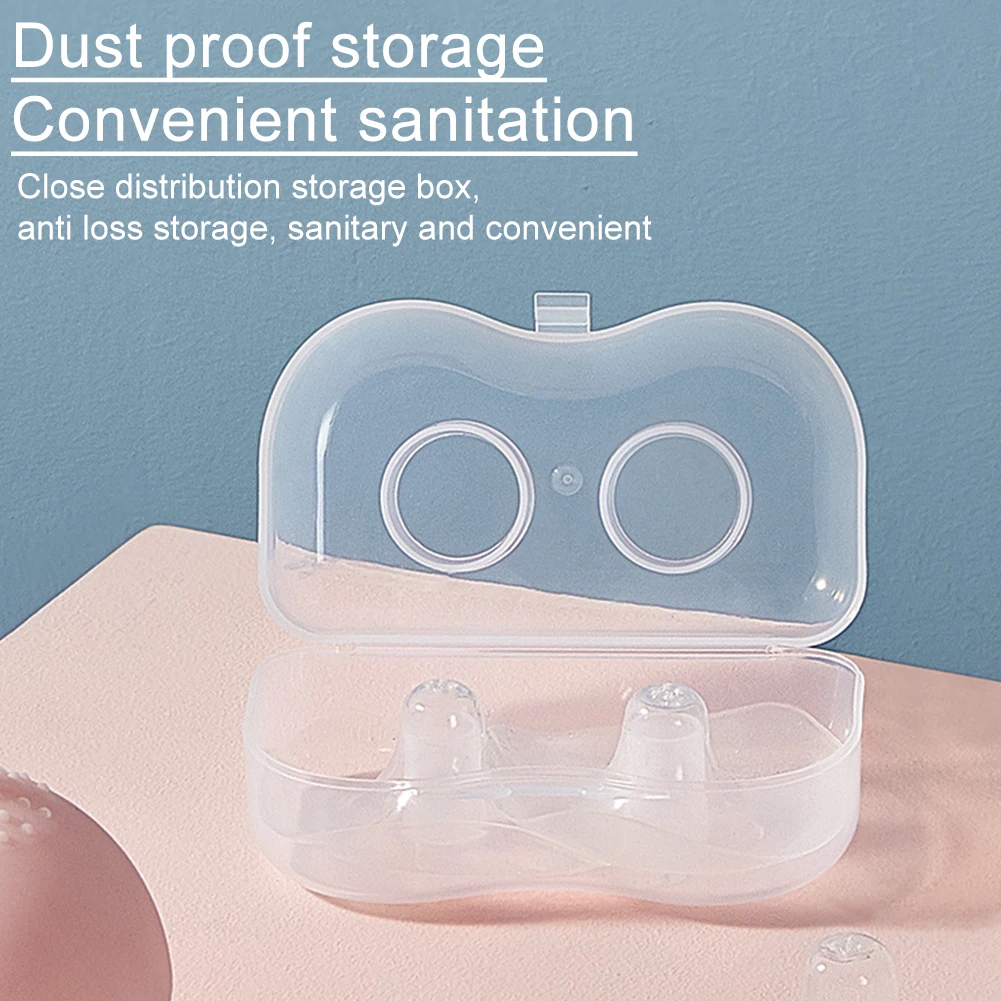 

2pcs/set Reusable Nipple Shield For Breastfeeding Home Protection Cover Ergonomic Design Baby Soft Silicone Clear Milk Extractor