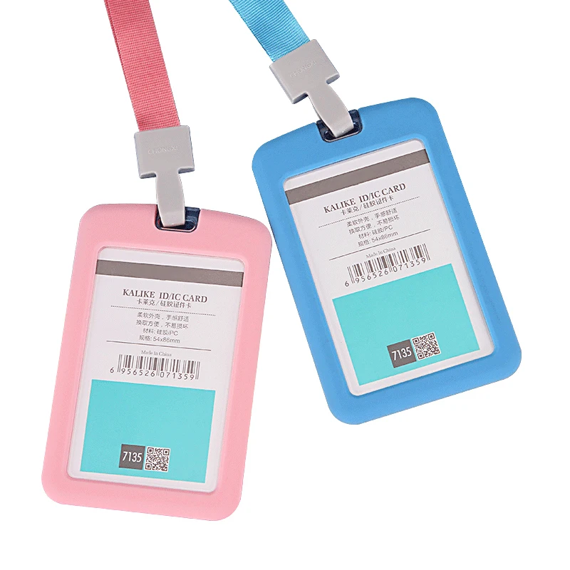 

Cute ID Card Holder Case Cartoon Business Bus Bank Credit rubber Card Cover Transparent Acrylic Student Kid Women Badge Bag Gift