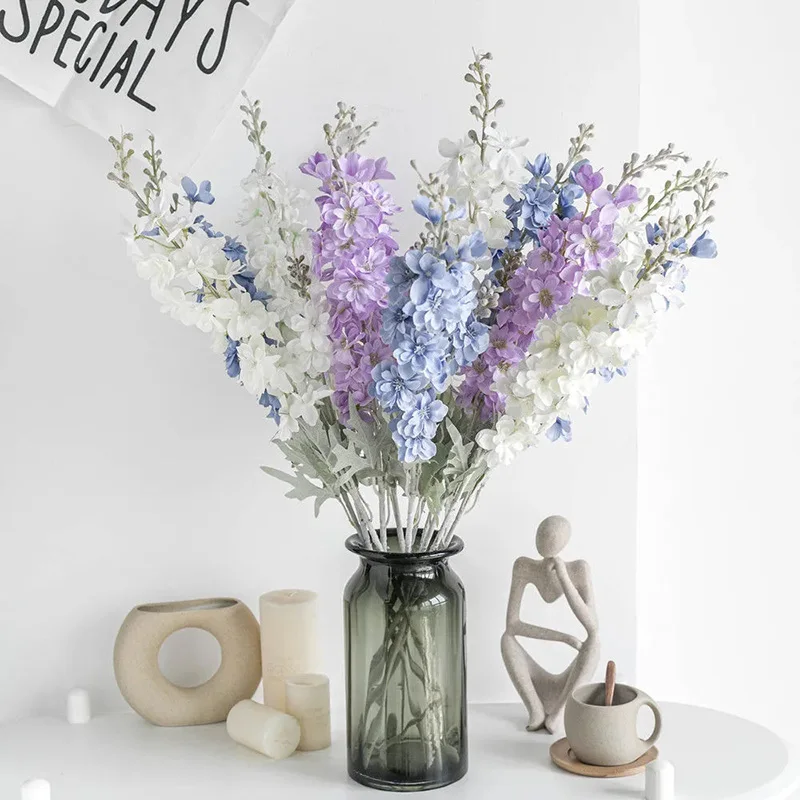 Искусственные шелковые цветы Delphinium 85 см для свадебного украшения вечеринки