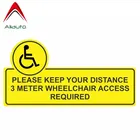 Предупреждающая Автомобильная наклейка Aliauto на расстоянии 3 метра для инвалидных колясок, необходимые наклейки, аксессуары из ПВХ для Mazda Mini,16 см * 8 см