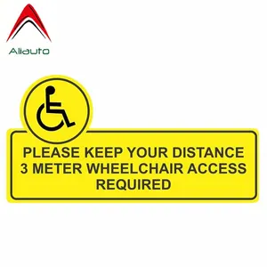 Предупреждающая Автомобильная наклейка Aliauto на расстоянии 3 метра для инвалидных колясок, необходимые наклейки, аксессуары из ПВХ для Mazda Mini,16 см * 8 см