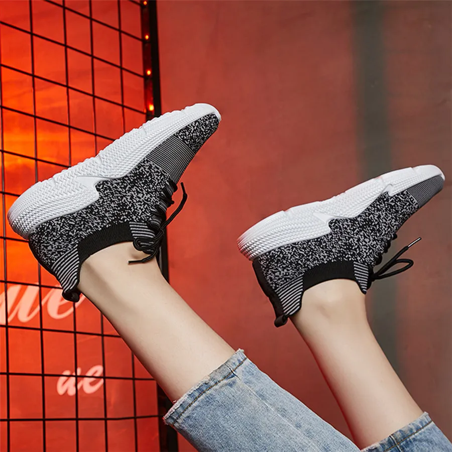 Женские кроссовки на платформе Повседневная дышащая спортивная обувь больших