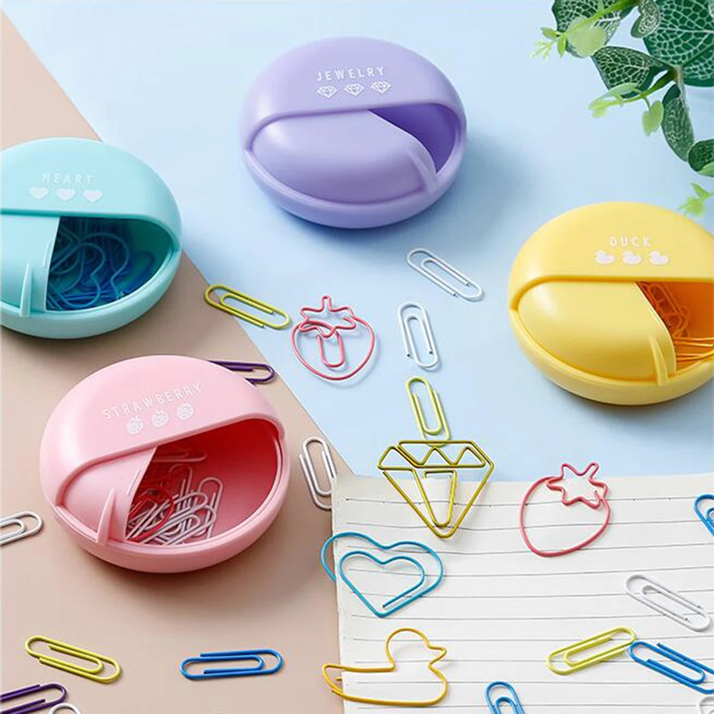 

25PCS/lot cute kawaii macaron colored office school metal paper clips bookmark set student memo organizer stationery