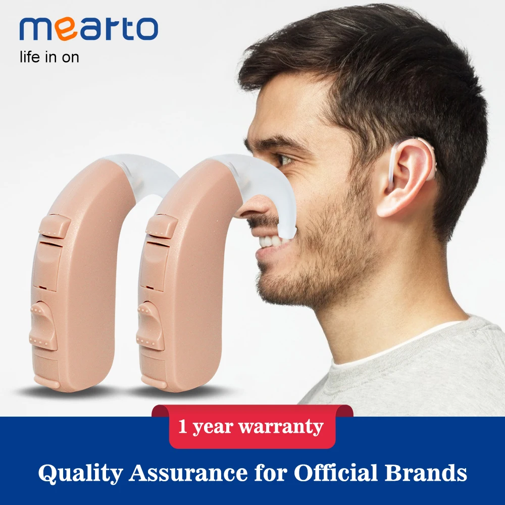 

Mearto Digital Hearing Aid Mini BTE Sound Amplifier Enhancer Portable Wireless Hearing Amplifier Mild to Moderate Hearing Loss