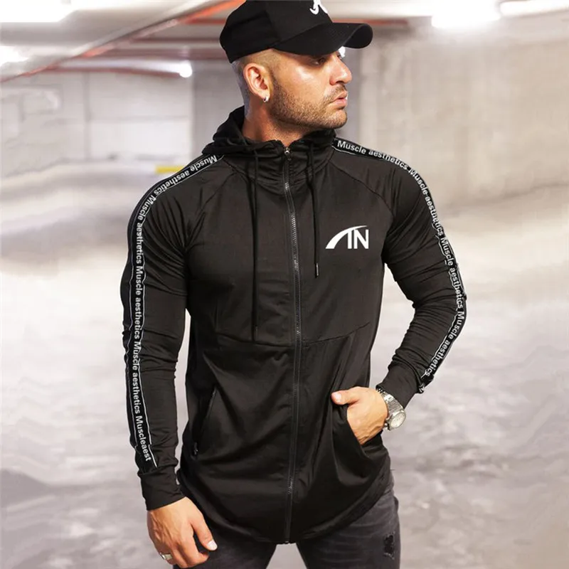 

Sportswear Suit Gym Fitness Tracksuit Men's Hoodies+Pants Set Men outdoors Zipper Sweatshirt Male Cotton Joggers sportswear