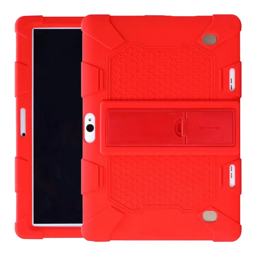 Красный Мягкий силиконовый чехол для универсальных 1" 10,1 дюймов Android Tablet pc tablet PC противоударный задний Чехол защитный чехол+ ручка - Цвет: Красный