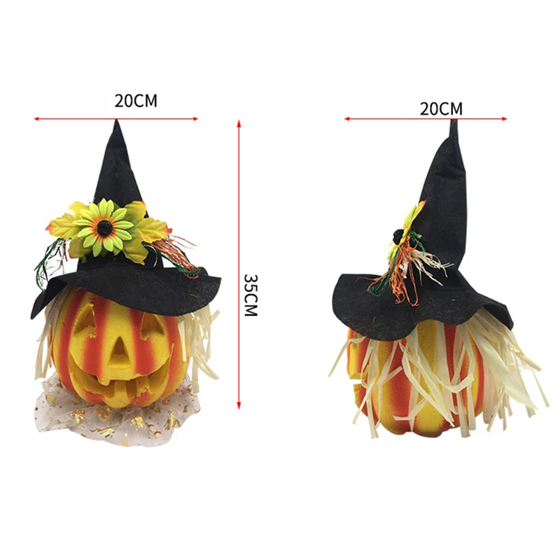 

Halloween LED Hollow Pumpkin Lantern Lamp with Hat LED Light Party Halloween Bar Home Decor BJStore