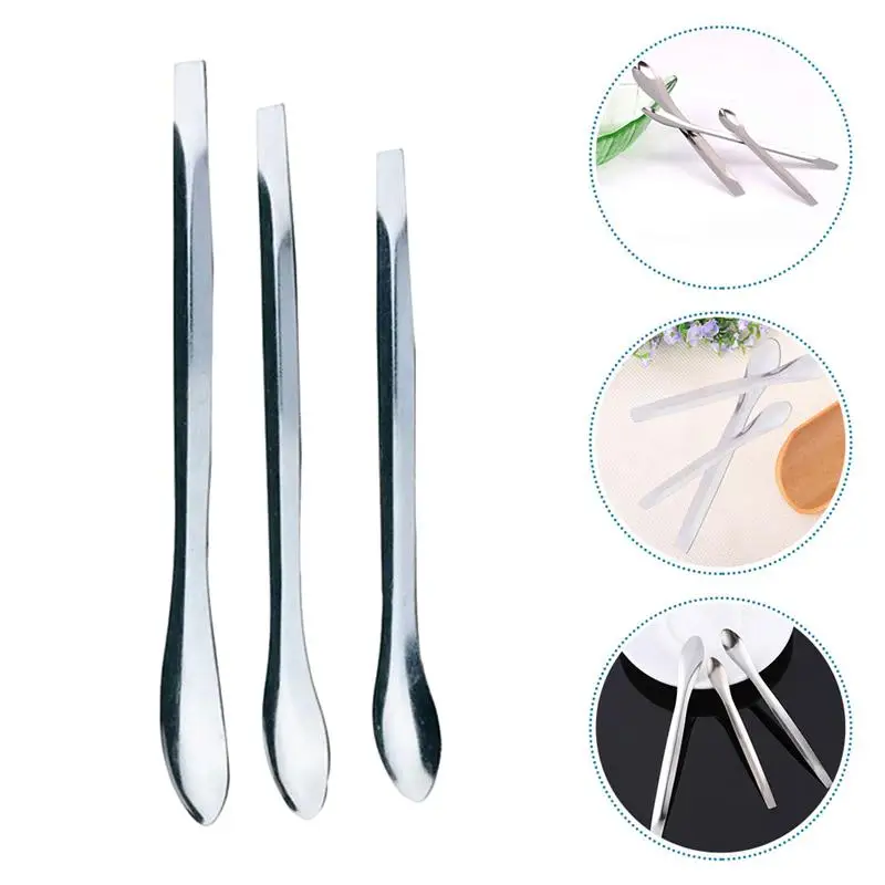 

3pcs Stainless Steel Medicine Spoons Sampling Measuring Scoops Medicine Spoons