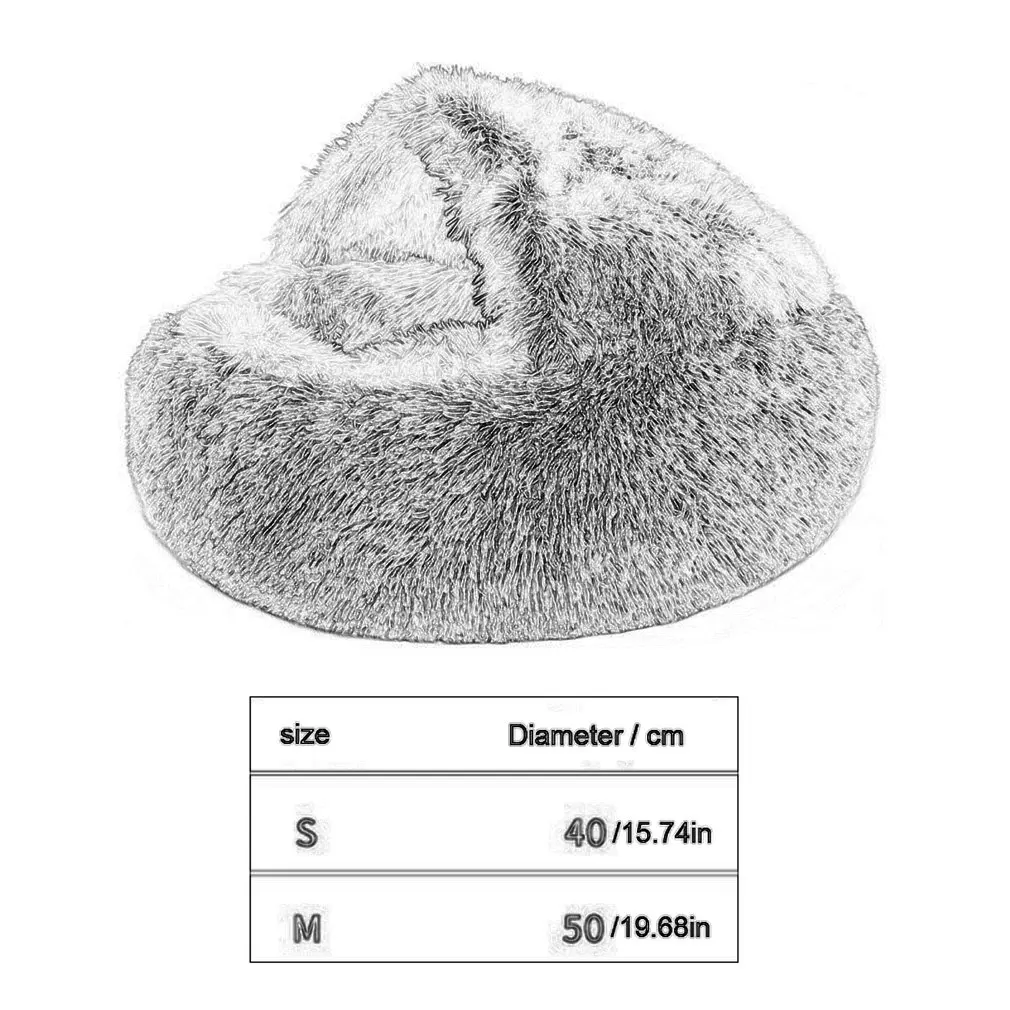 

Round Half-pack Warm Crystal Velvet Doghouse Warm Winter Closed Durable Practical And Convenient Plush Style Pet Nest