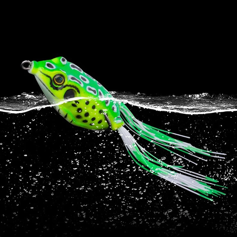 

Soft Fishing Lure 3.7cm/6.2g 4.2cm/7.5g Double Hooks 2 Models Artificial Bait Ray Frog Topwater Fishing