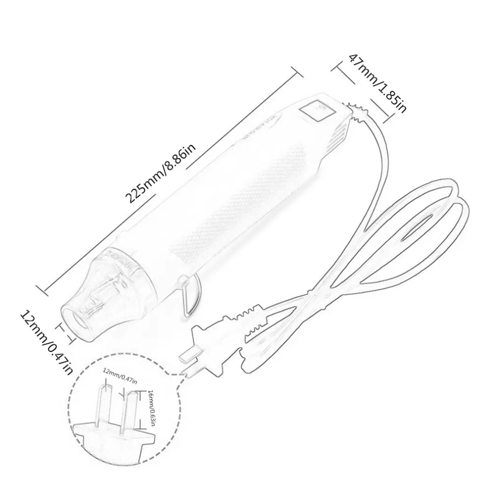 

Adjustable Temperature Electric Heat Gun Sludge Softening Heat Multifunctional Handheld Hot Air Gun