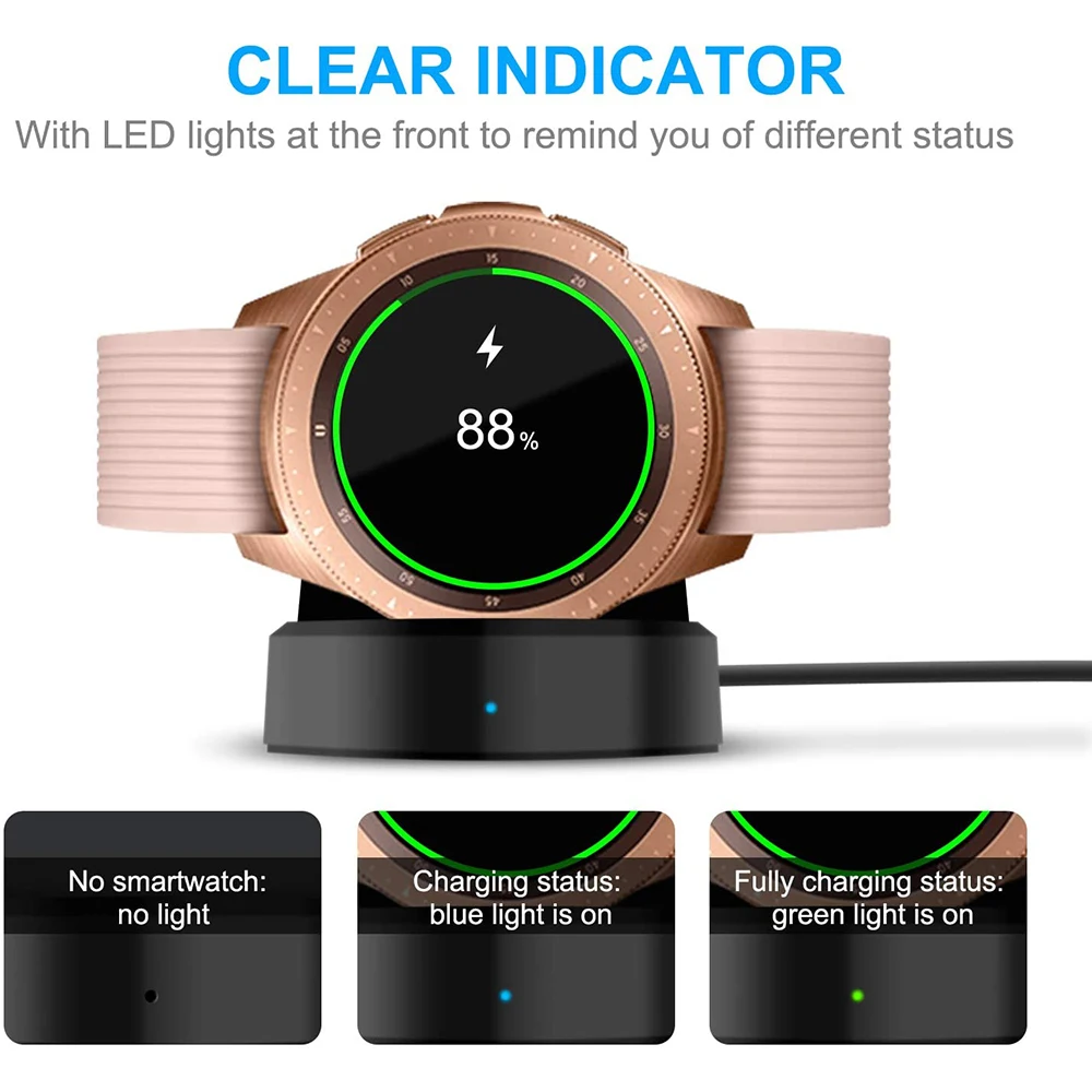 Беспроводное быстрое зарядное устройство Fivetech для Samsung Galaxy watch 42 мм 46 Watch 3/ Active 2