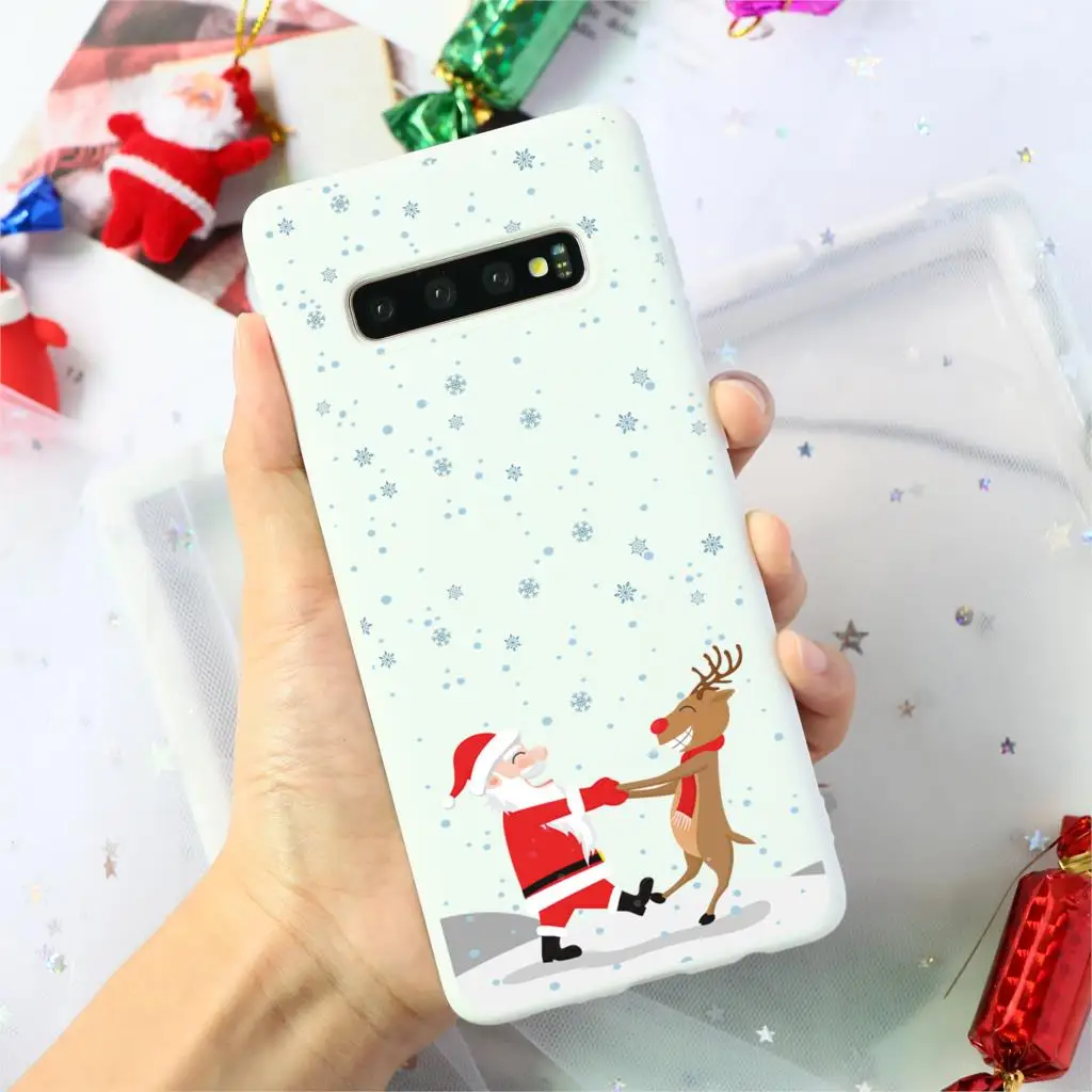 Рождественские силиконовые олень мягкий TPU чехол для samsung Galaxy A50 A10 A30 A40 A70 A60 S10 S9 S8 A6 плюс A7 A8 A9 S7 S6 Edge чехол