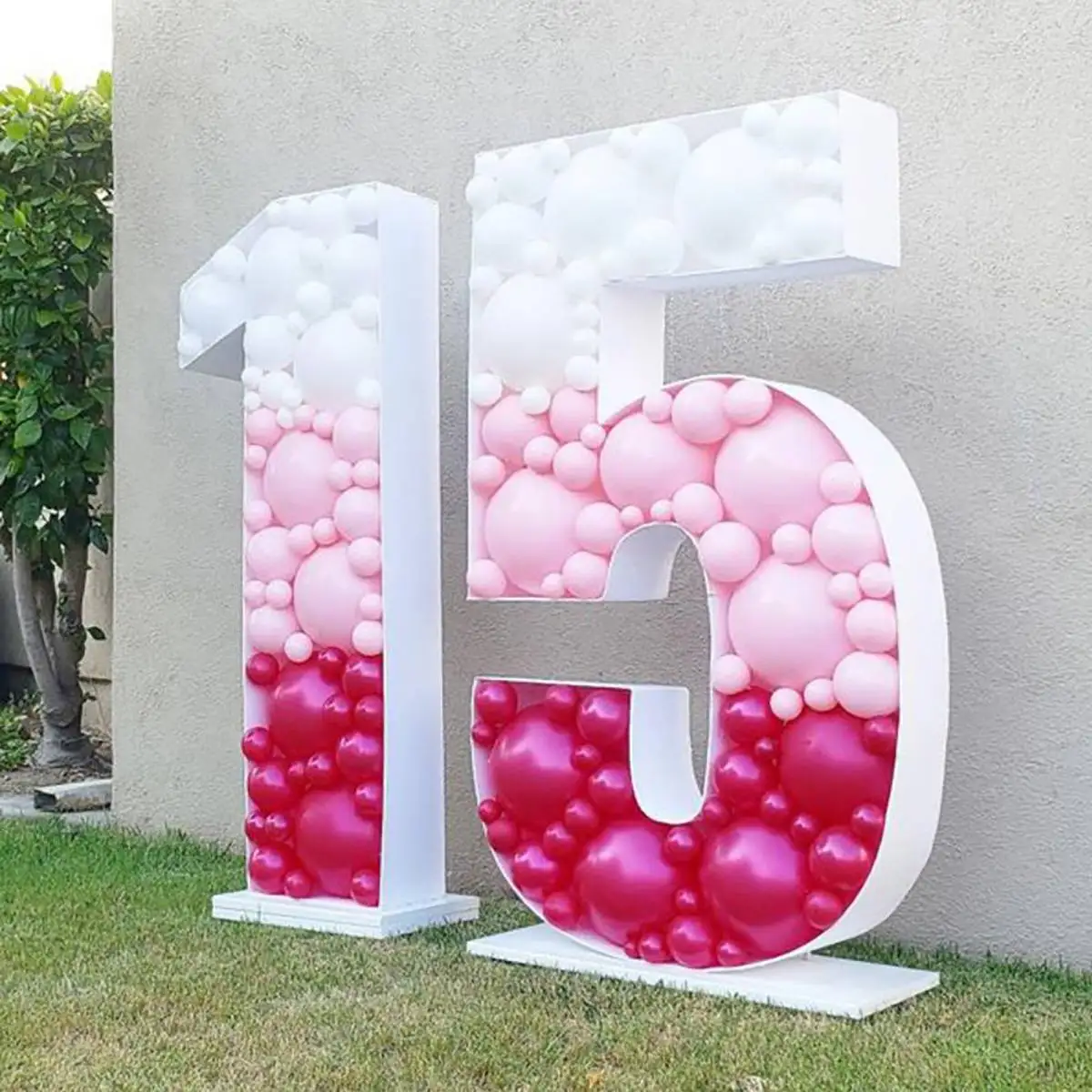 Soporte de caja de llenado de globos gigante, 1M, 1, 2, 3, 4, 5, mosaico orgánico para cumpleaños de bebé, decoración de número, marco de globo de aniversario