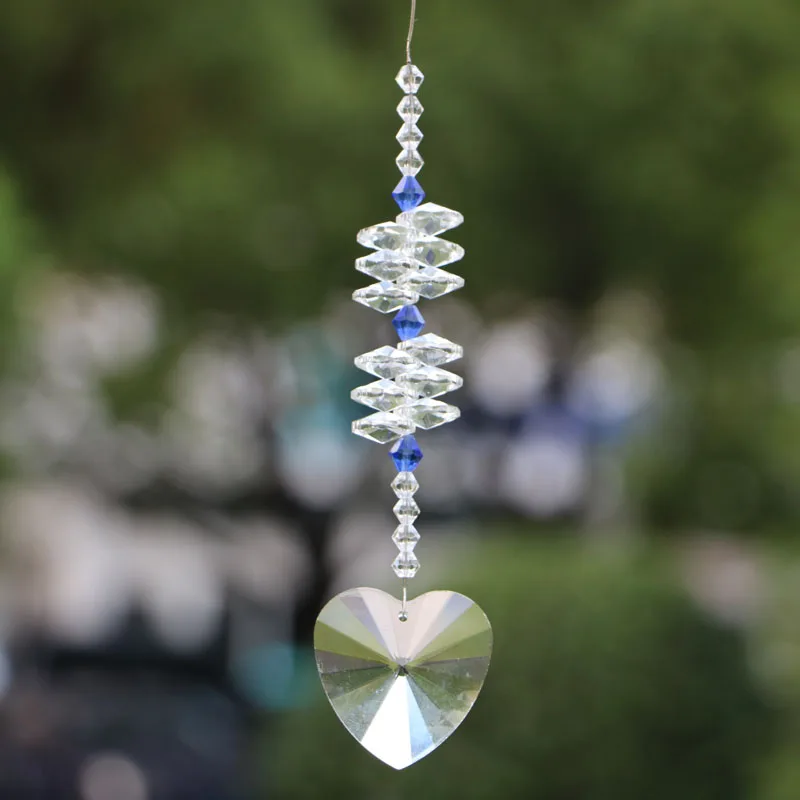 1 шт. 28 мм 40 прозрачное стекло с граненым сердечком хрустальные призмы Suncatcher