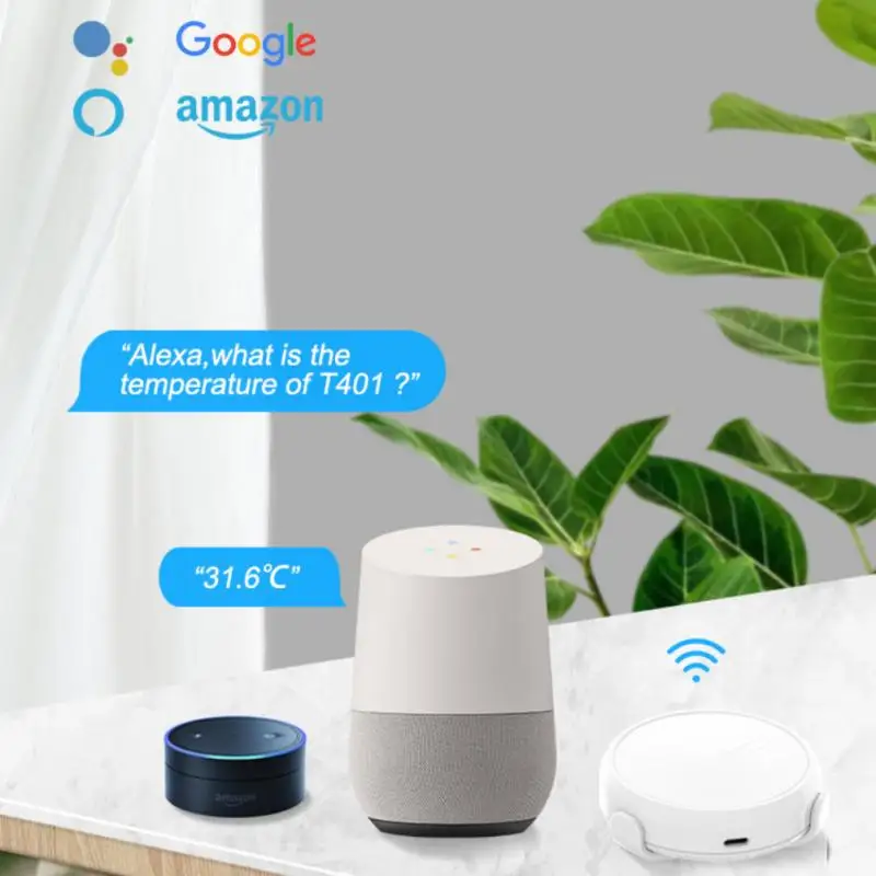 

Умная интеллектуальная система Tuya, Wi-Fi Bluetooth-совместимый термометр, электронный датчик температуры и влажности