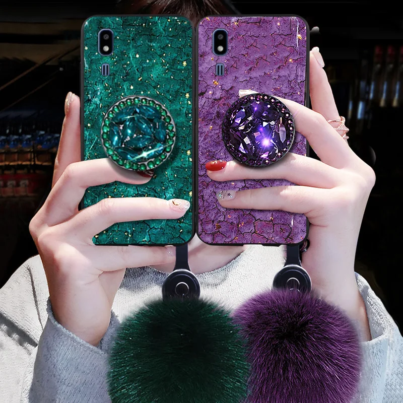 Чехол для телефона samsung A2 Core Case эпоксидная Золотая фольга Стразы Galaxy A2Core A260F A260 с 3D