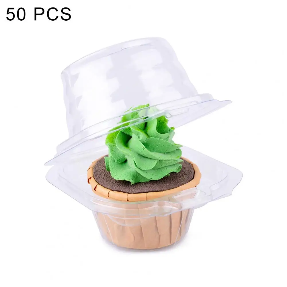 

50Pcs Transparent Cake Boxes Mousse Dessert Packing Box Stackable Plastic Single Compartment Cupcake Holder Food Storage Cup