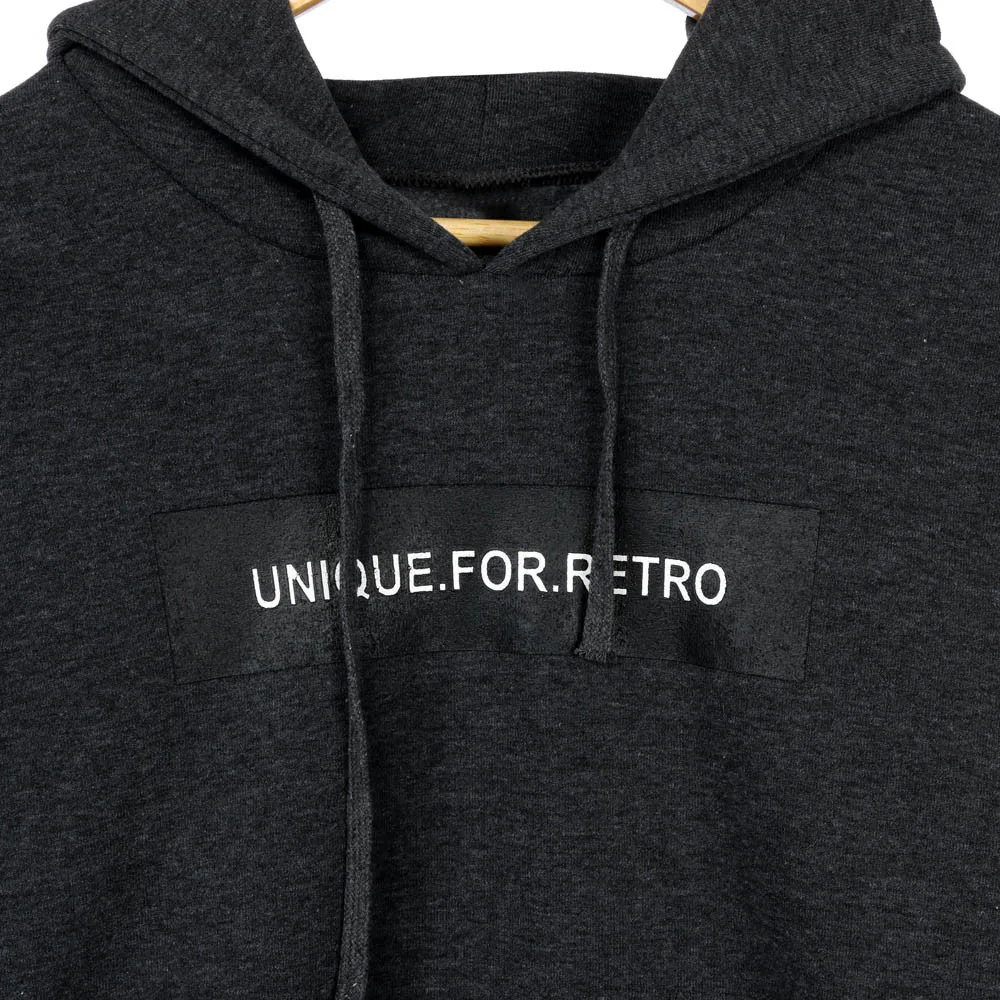 Женский зимний однотонный топ с капюшоном и надписью | Женская одежда