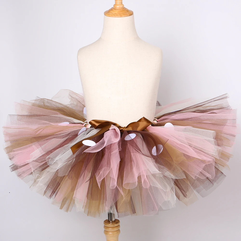 Kids Girls Tutu Skirt with Headband Fluffy Birthday Party Baby Girl Tutu Dance Tulle Skirt Girls Christmas Deer Costume 0-14Y