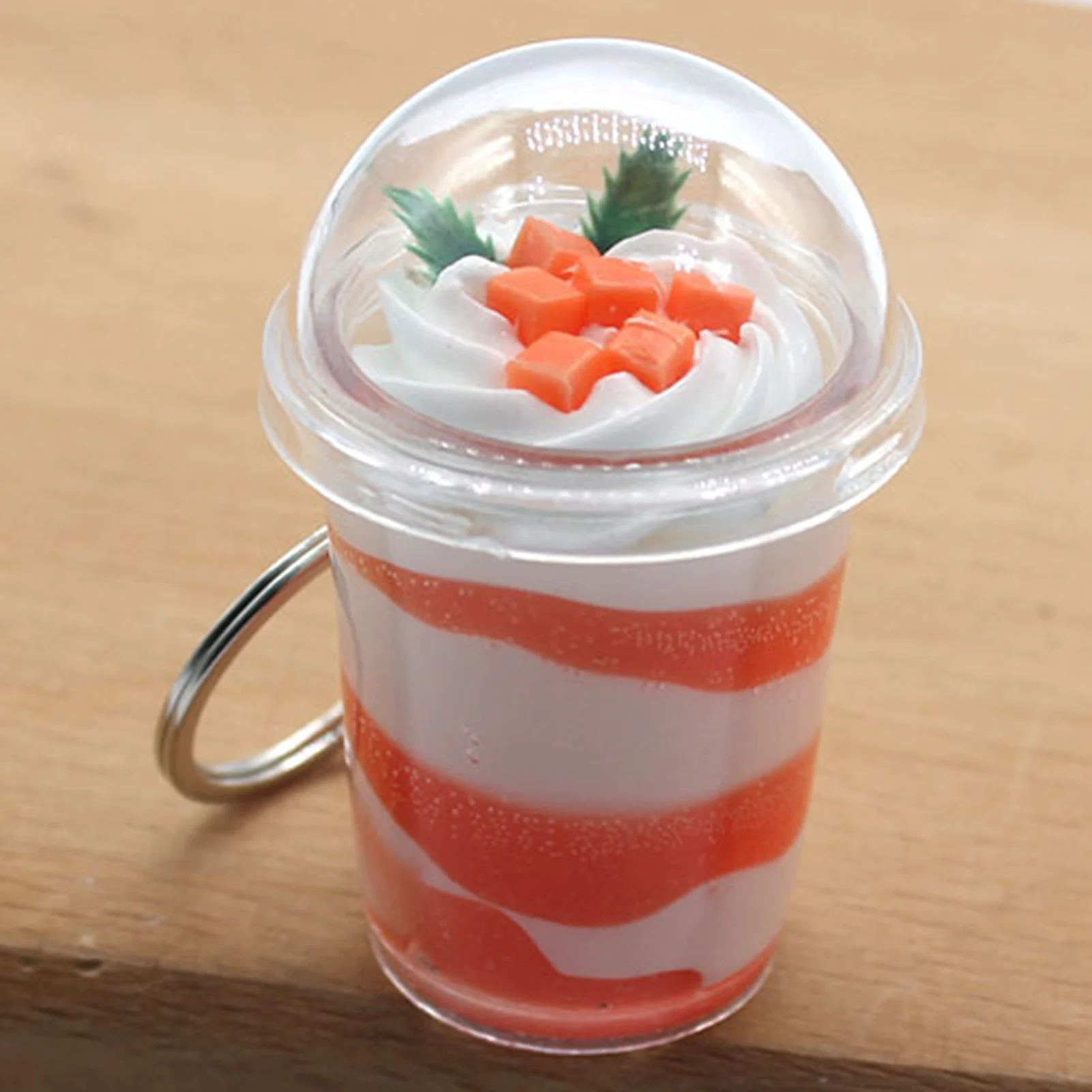 

Silicone Ice Cream Cupcake Keychain Key Ring Bag Props Car Interior Ornaments