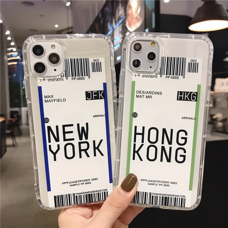 Чехол для телефона Gelandge ins с этикеткой города США и штрих кодом iPhone 11 Pro X XR XS Max 6S 7 8