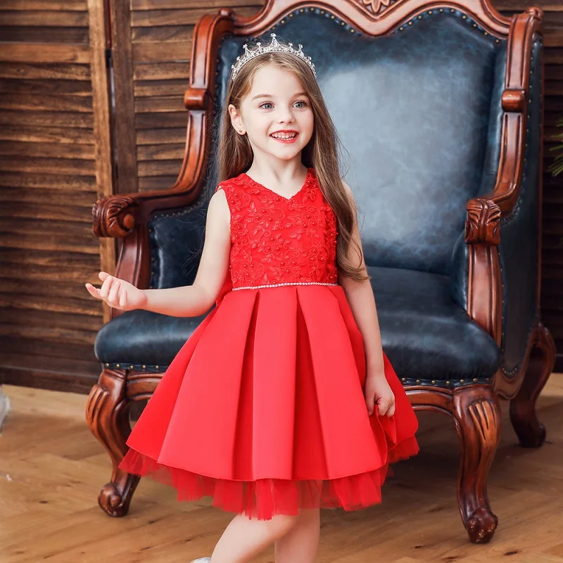 2019 летнее элегантное платье принцессы Детские платья для девочек вечернее