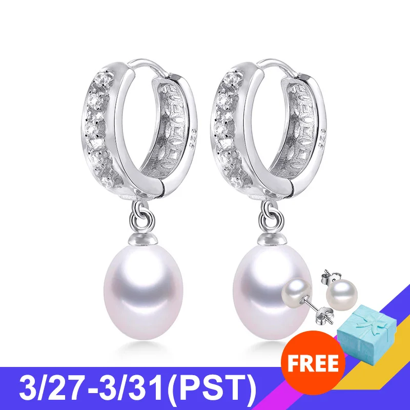 Распродажа! Женские серьги капельки из 100% натурального пресноводного жемчуга с
