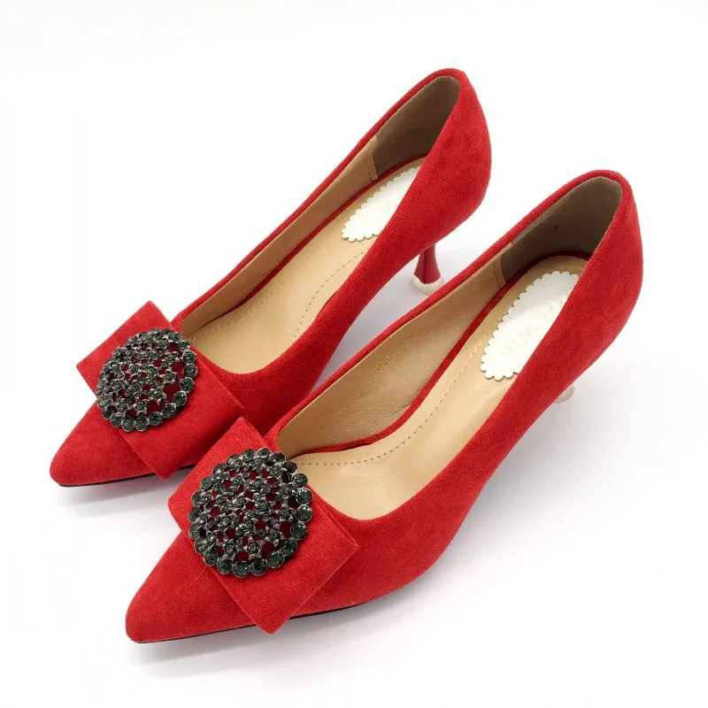 Туфли лодочки женские на высоком каблуке 6 см без застежки со стразами|Женские