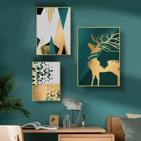 abstract golden plant geometry animals picture canvas print wall poster art aisle for living room bedroom unique decoration 2 92