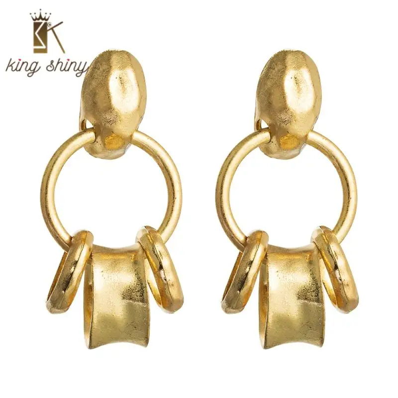 

Za Brand New Arrival Metal Statement Dangle Earrings Vintage Irregular Geometric Drop Earrings for Woman Girl Party Ear Jewelry