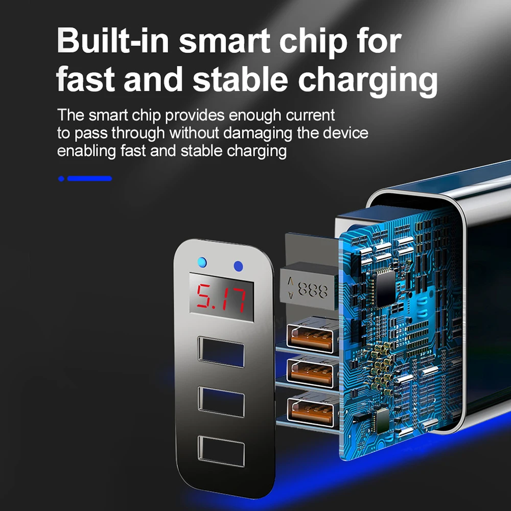 Cewaal 3 порта USB зарядное устройство EU US Plug Светодиодный дисплей 3.1A Быстрая зарядка смарт-зарядное устройство для мобильного телефона для iphone samsung Xiaomi Tablet