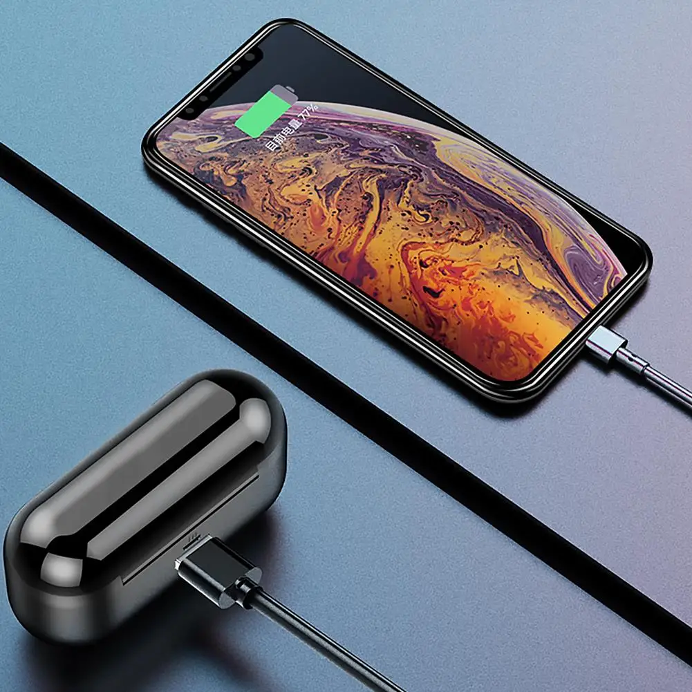 

TWS Bluetooth 5.0 Earphones Binaual Stereo Ear-Entry Mini Headset Handsfree Earbuds with Mic CVC 8.0 IOS Power Display