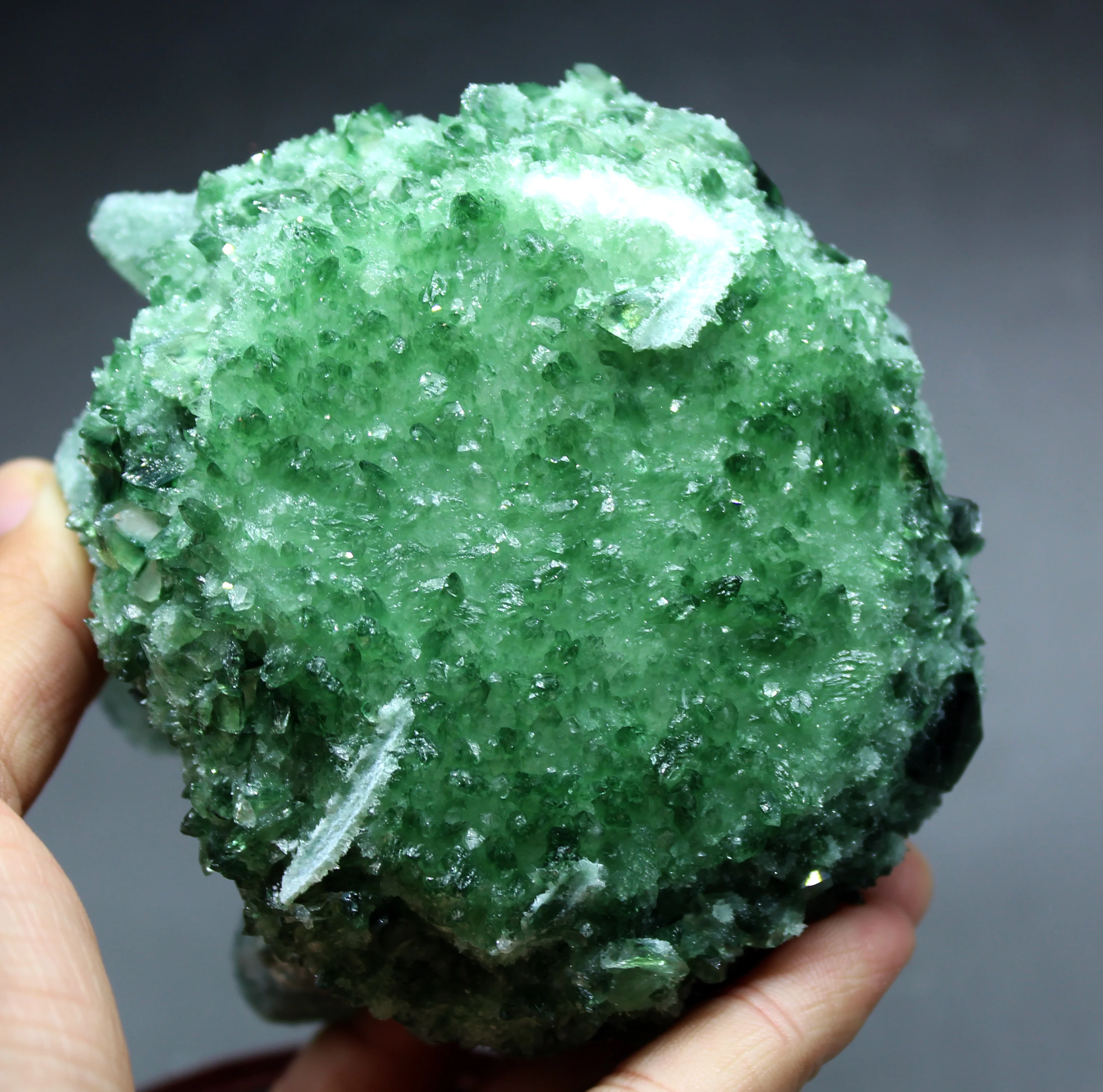 693 г натуральный зеленый Ghost Phantom Quartz Кристалл кластер кристаллы и камни лечебные